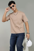 Urban Drape Men's Loose Fit T-Shirt | Beige
