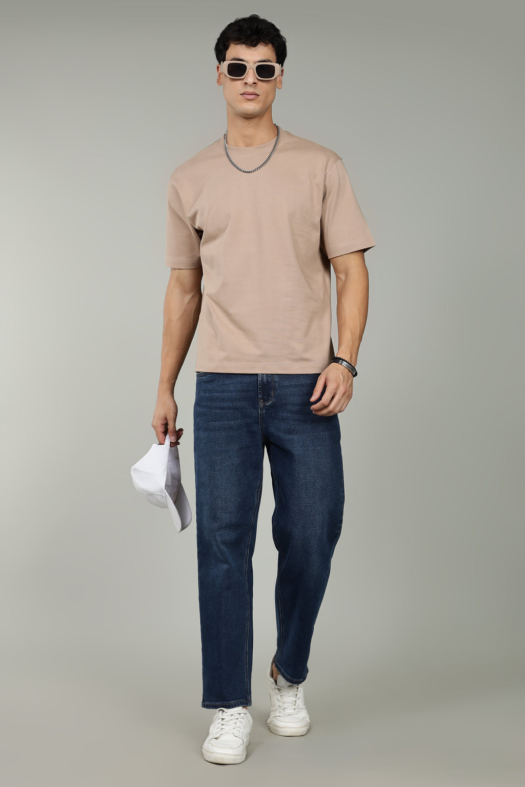 Urban Drape Men's Loose Fit T-Shirt | Beige