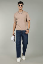 Urban Drape Men's Loose Fit T-Shirt | Beige