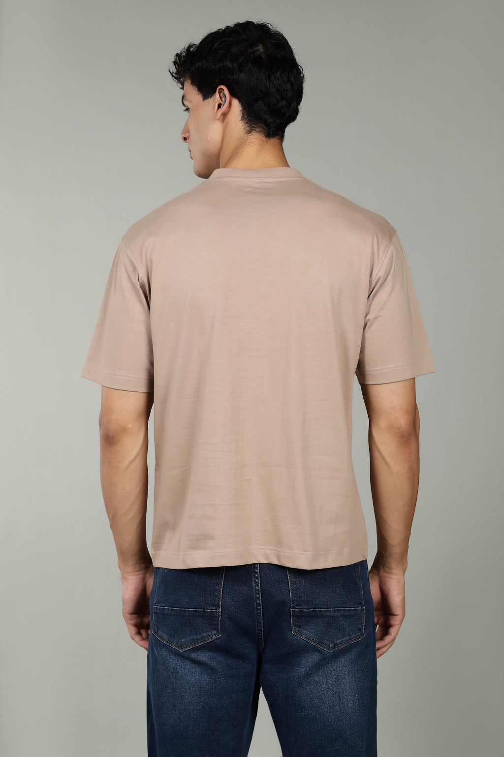 Urban Drape Men's Loose Fit T-Shirt | Beige