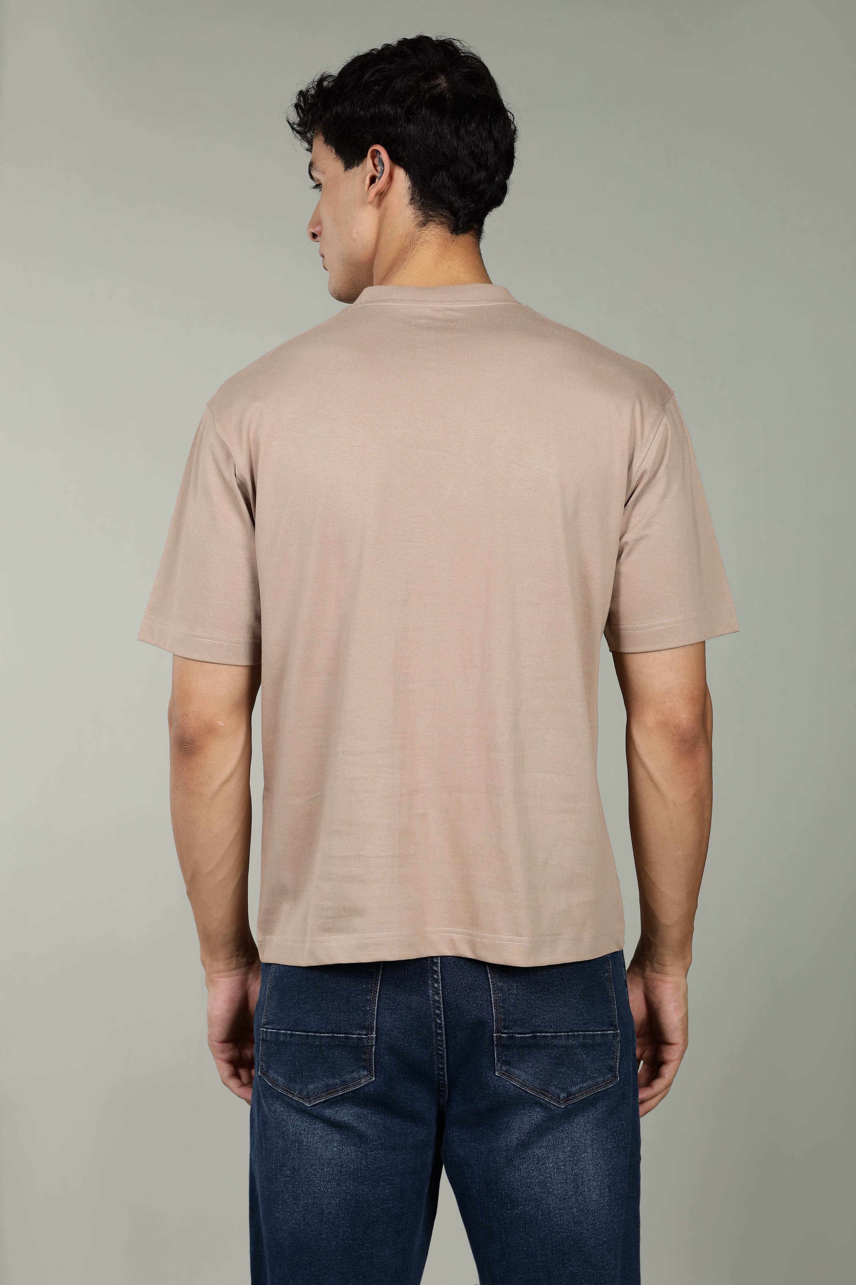 Urban Drape Men's Loose Fit T-Shirt | Beige