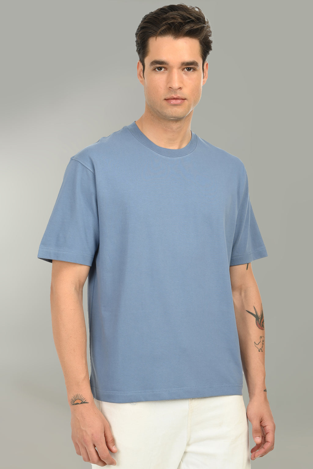 Urban Drape Men's Loose Fit T-Shirt | Denim Blue