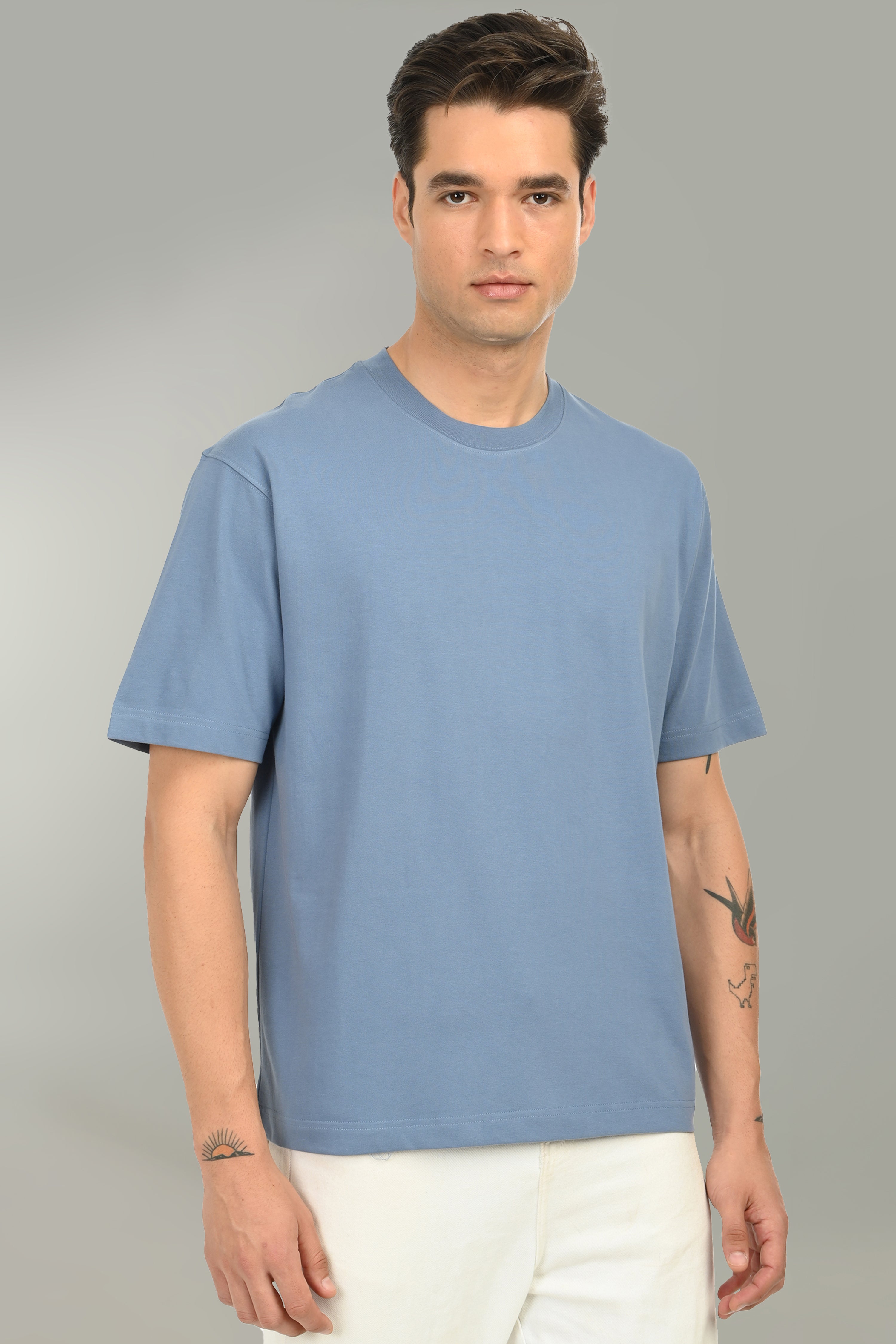 Urban Drape Men's Loose Fit T-Shirt | Denim Blue