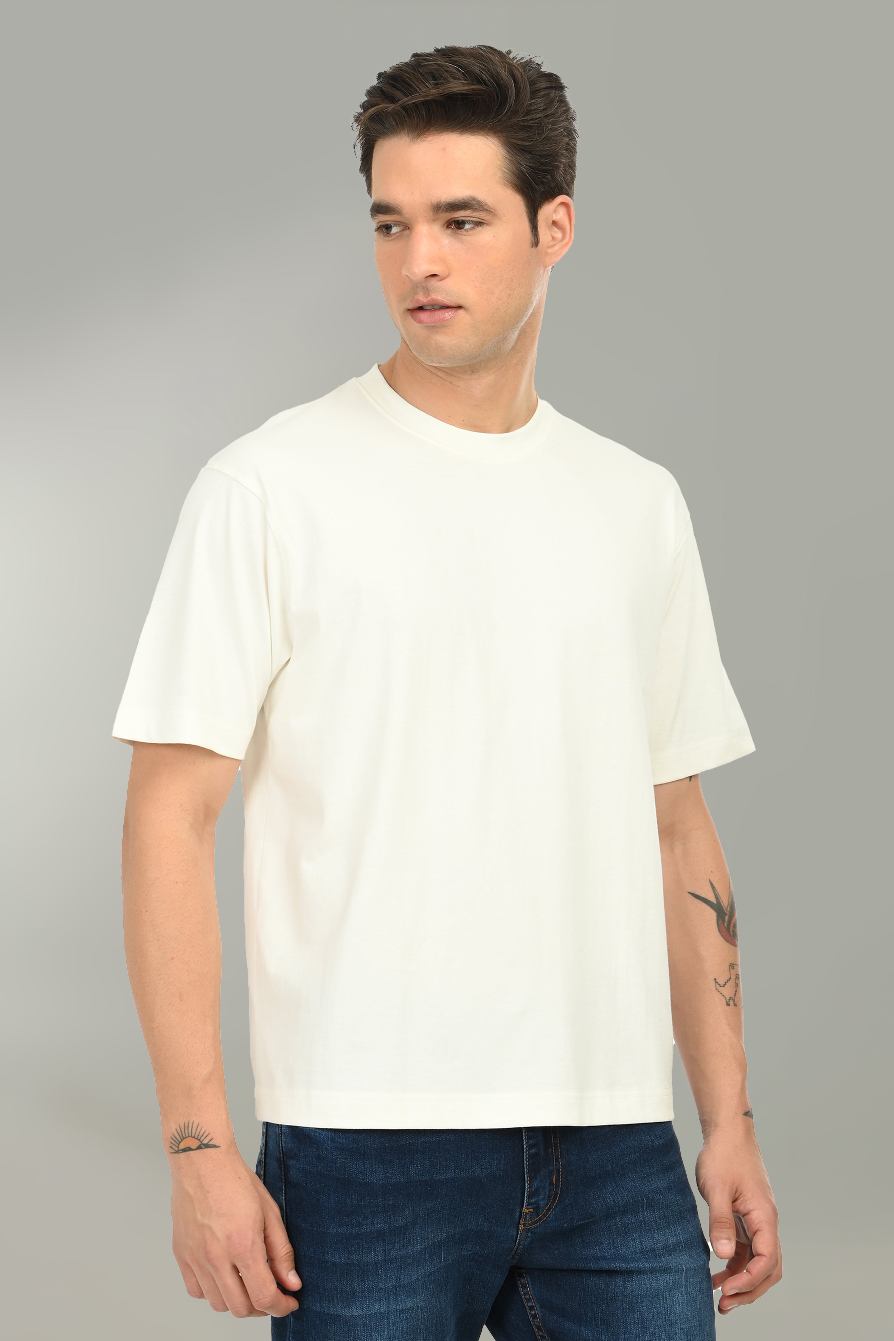 Urban Drape Men's Loose Fit T-Shirt | Cream