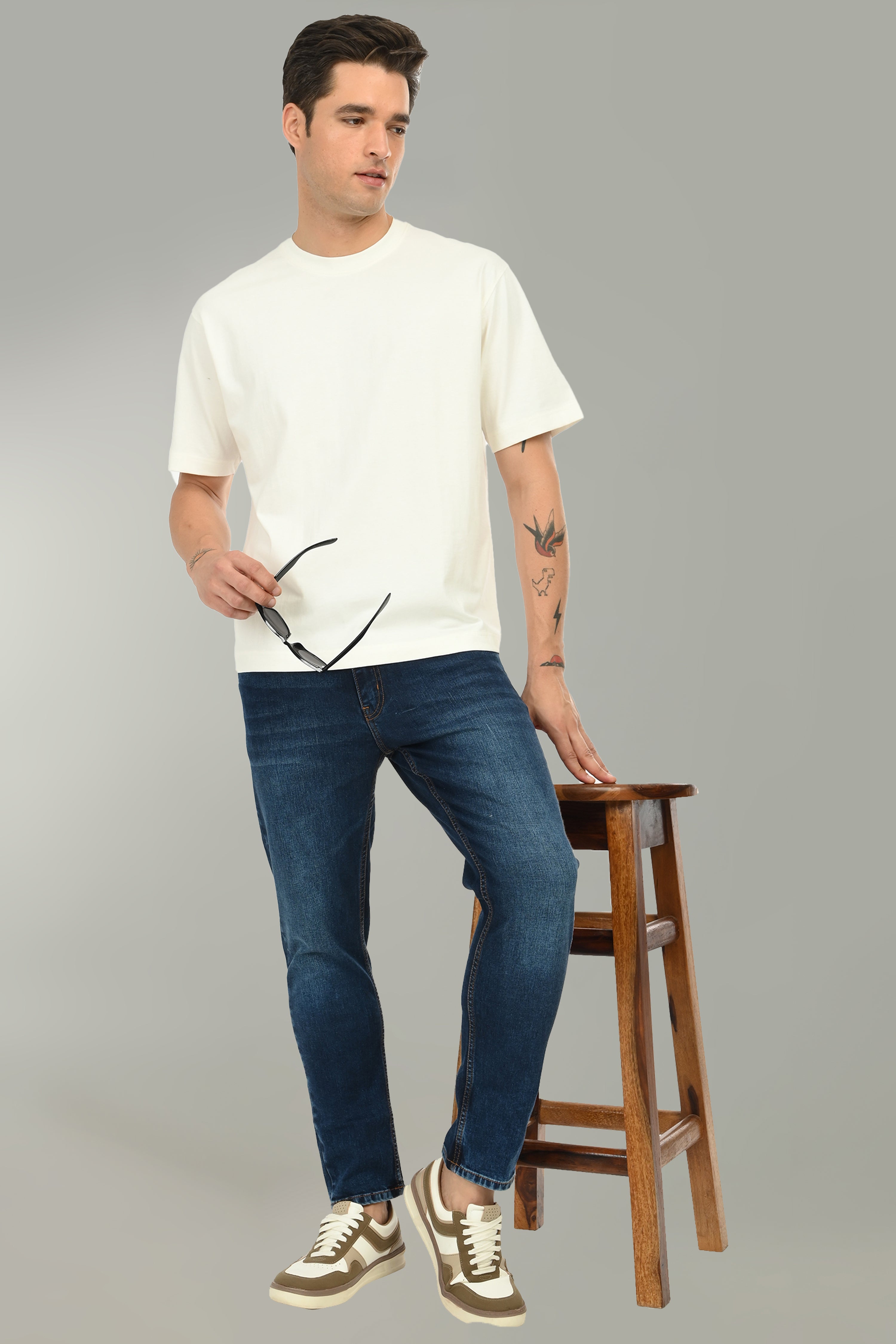 Urban Drape Men's Loose Fit T-Shirt | Cream